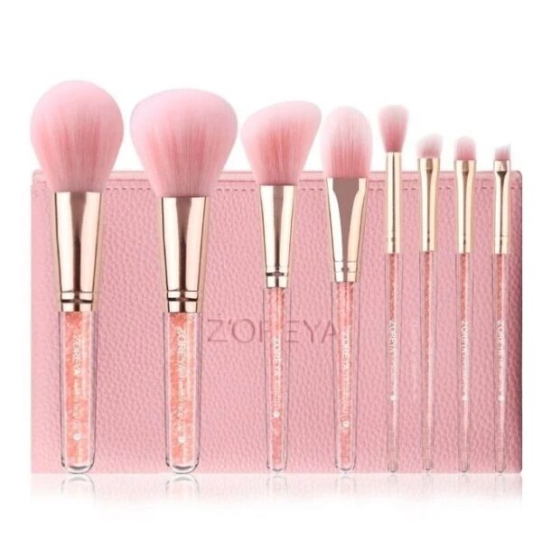 Zoreya Pearly Pink Brush Set With Bag Affordable Makeup In Pakistan 